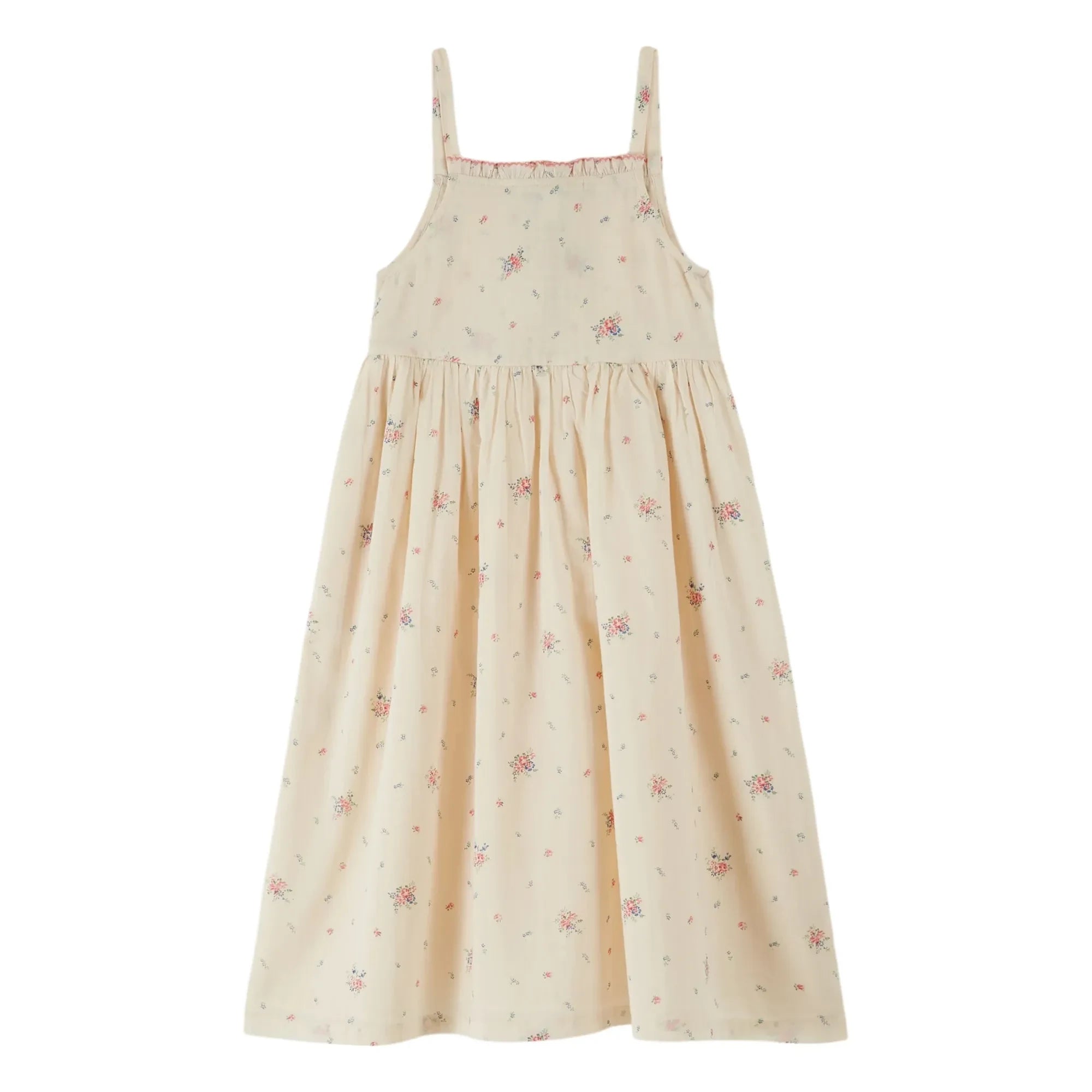 Emile et Ida - Organic Cotton Floral Knotted Dress | Cream
