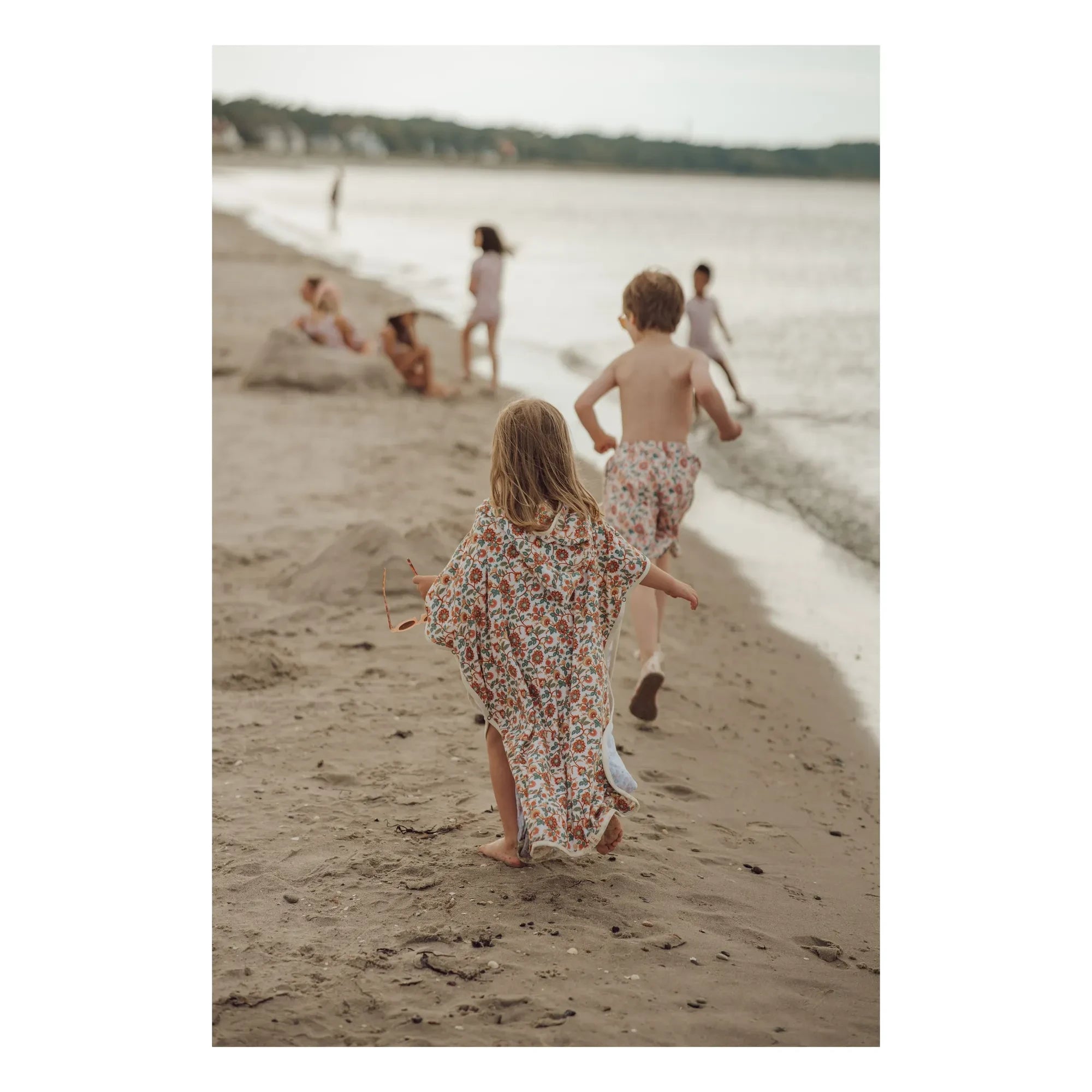 Grech & Co - Organic Cotton Floral Pattern Bathrobe for Kids | Ecru