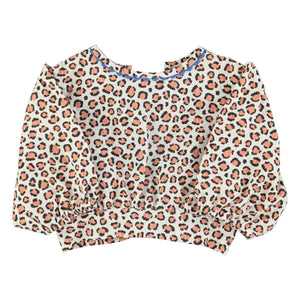 Piupiuchick - Organic Cotton Leopard Crop Top | Ivory