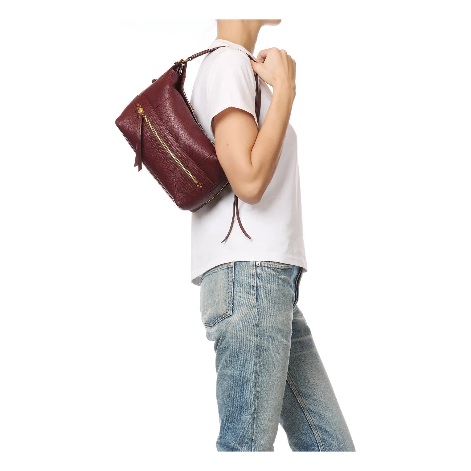 Jérôme Dreyfuss - Lucky Hobo Bag Goat | Dark red