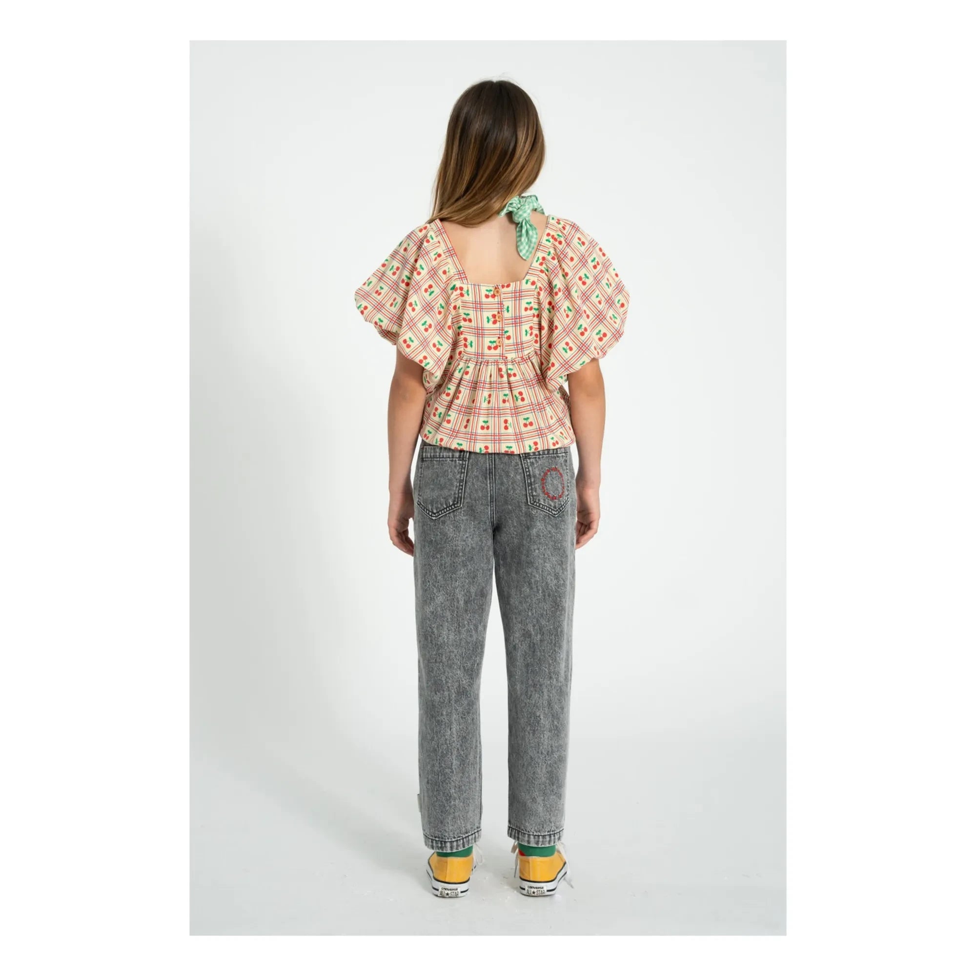 Piupiuchick - Yellow | Ruffled Cherry Pattern Blouse