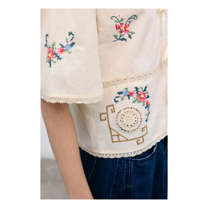 the new society - Narcise Cotton Blouse | Ecru