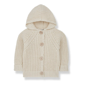 1+ in the family - Ross Knitted Hoodie Cardigan | Ecru