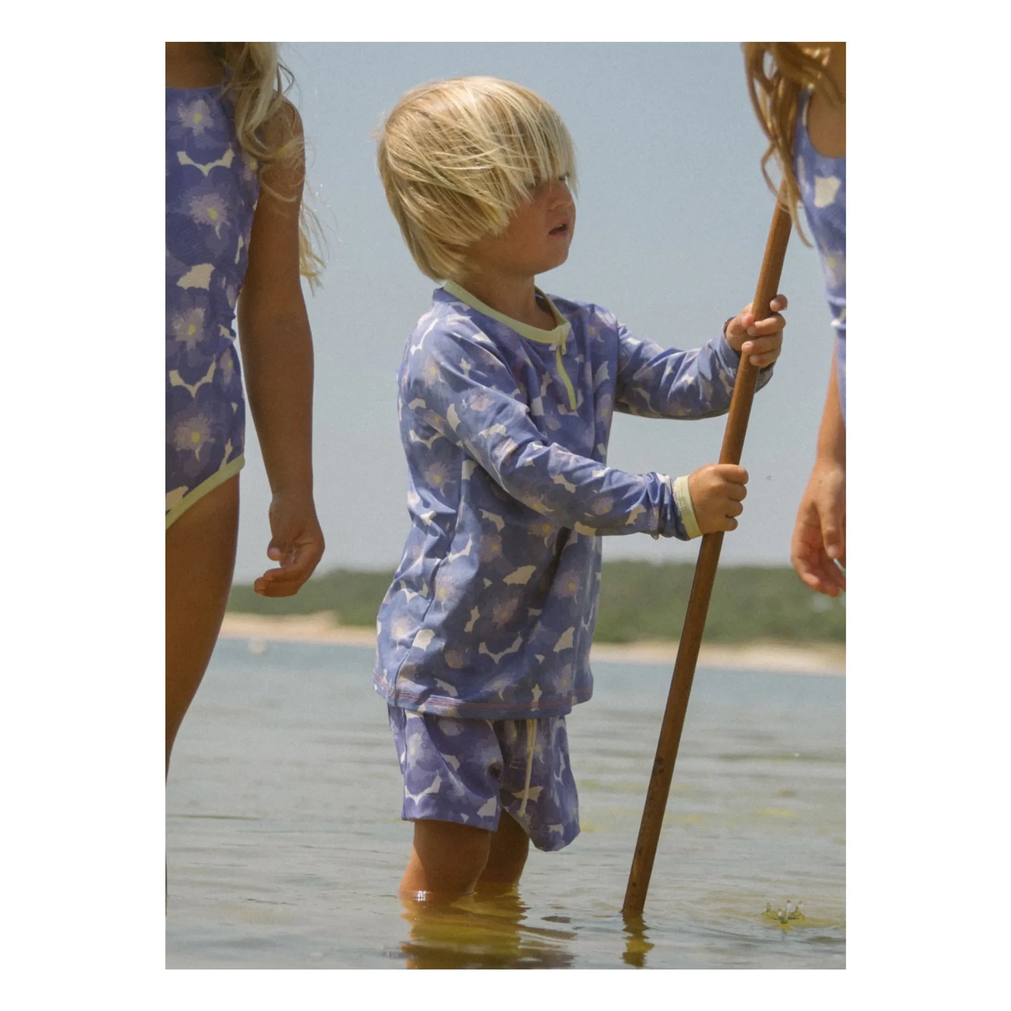 My First Cantê - Floral Pattern UV Protection T-Shirt | Blue