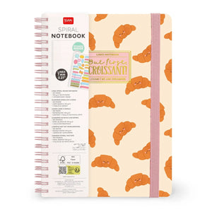 Legami - Çizgili A5 Defter - Resimli Sert Kapak - Kruvasan - Spiralli