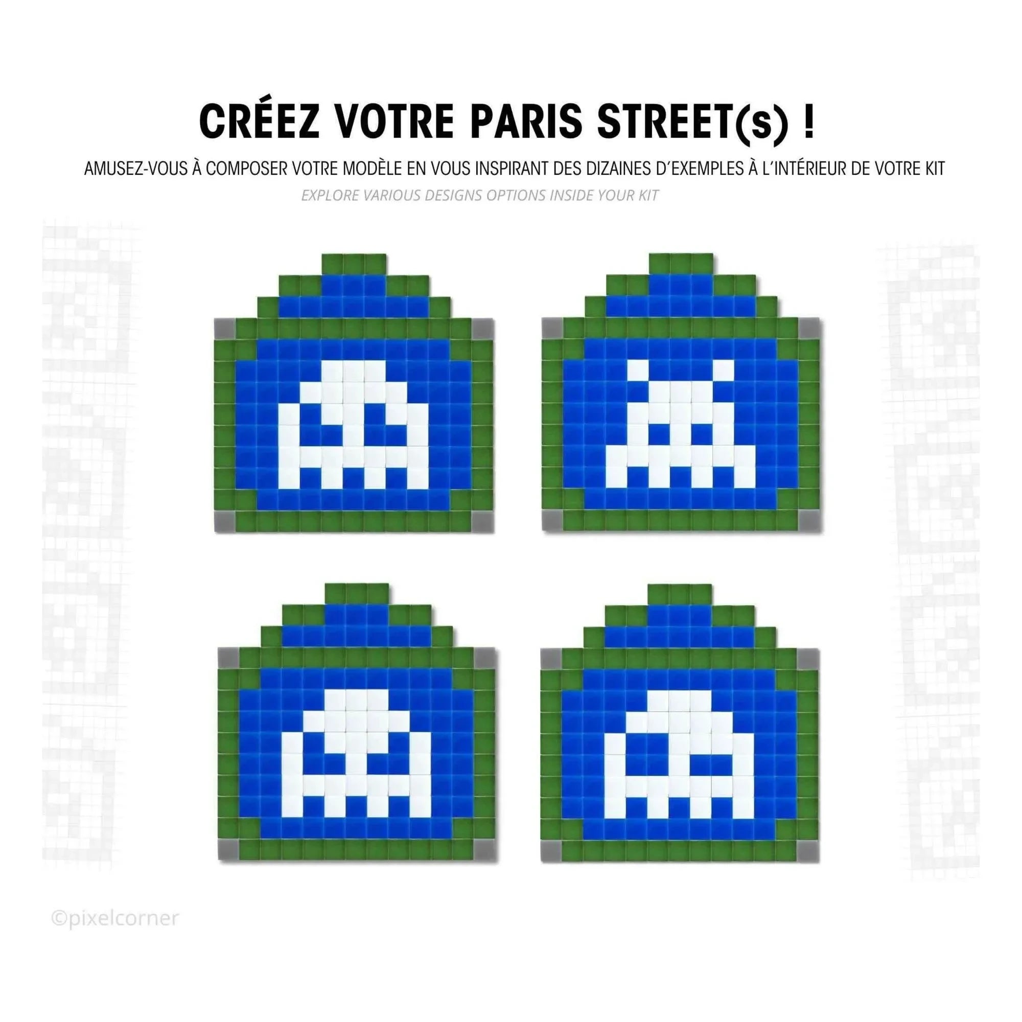 Pixel Corner - Pixel Art Kiti - Paris Sokağı | Mavi