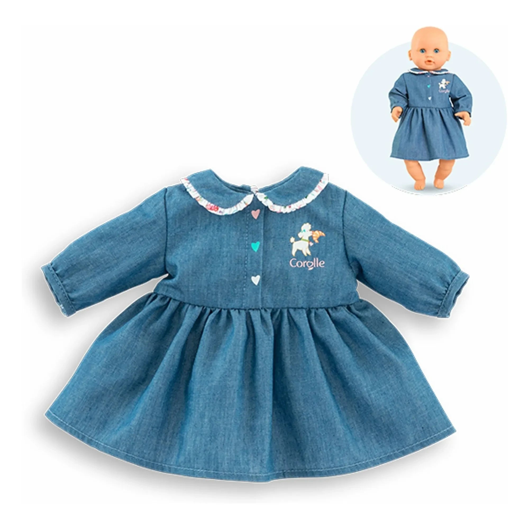Corolle - Dress for 30 cm Baby Doll from Un Weekend à Paris | Denim Blue