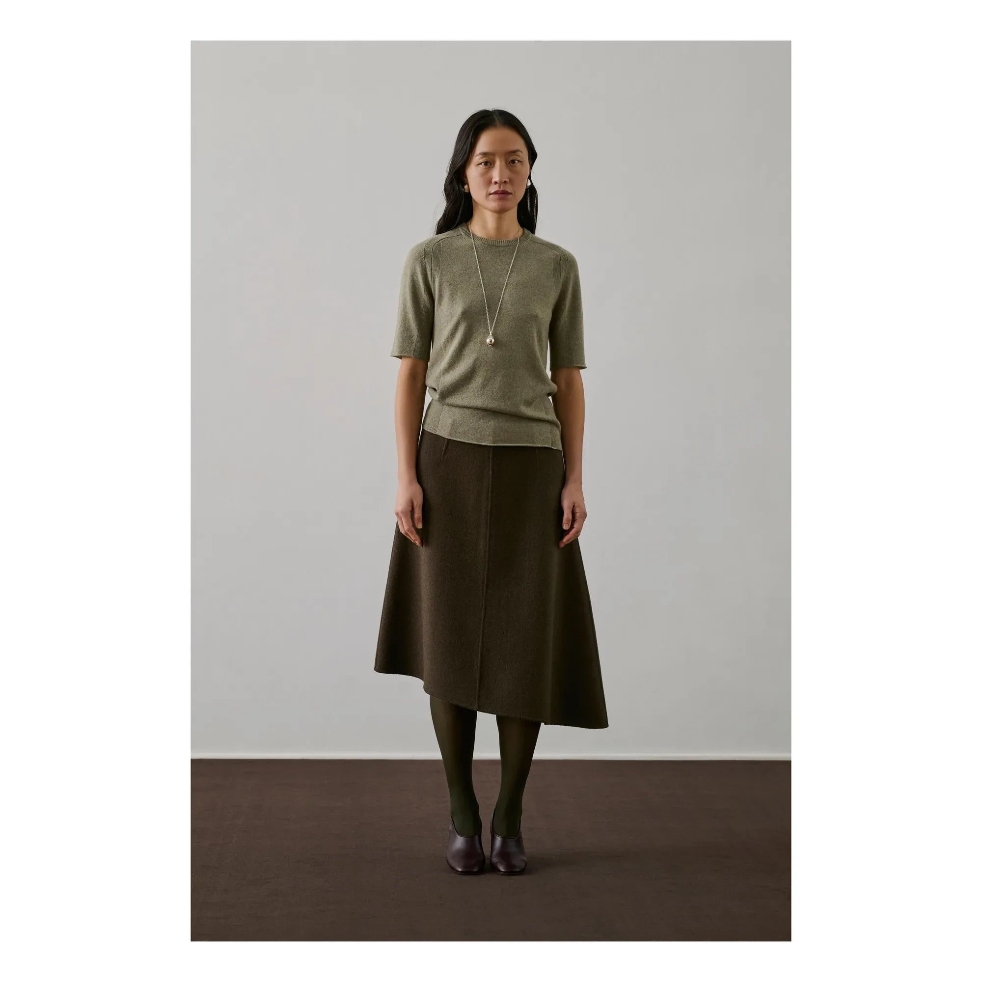 Soeur - Geneva Wool Skirt | Khaki Brown