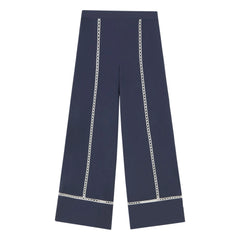 The Tiny Big Sister - Wide Fit Cotton Pants | Navy Blue