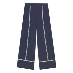 The Tiny Big Sister - Wide Fit Cotton Pants | Navy Blue