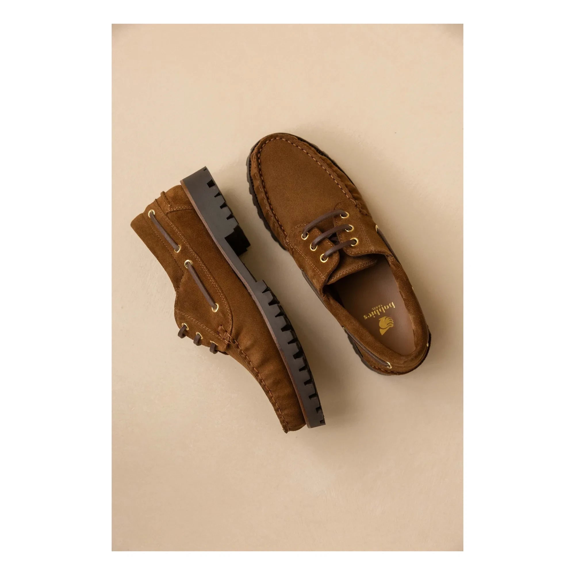 Bobbies - Betlem Suede Boat Shoes | Kamel
