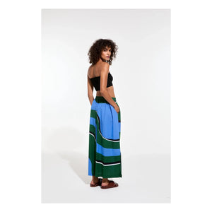 Mapoésie - Juliette Madone Cotton Skirt | Blue Green