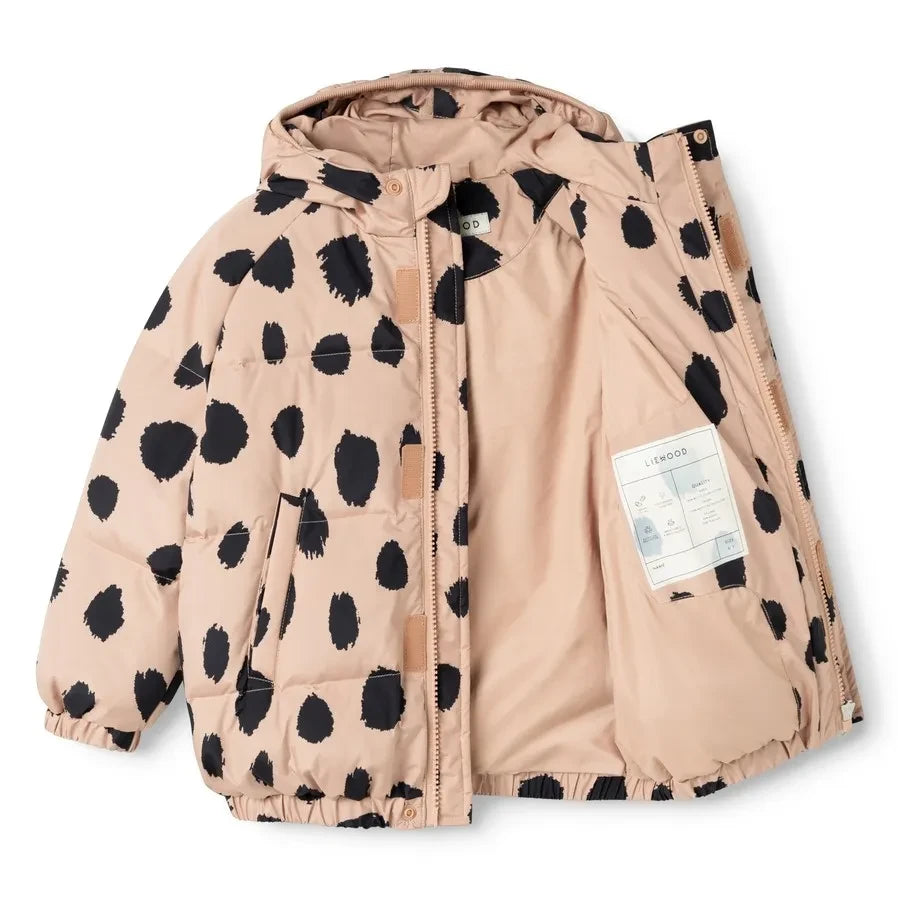 Liewood - Adelina Leopard Print Puffer Jacket Made From Recycled Fibers | Light Pink