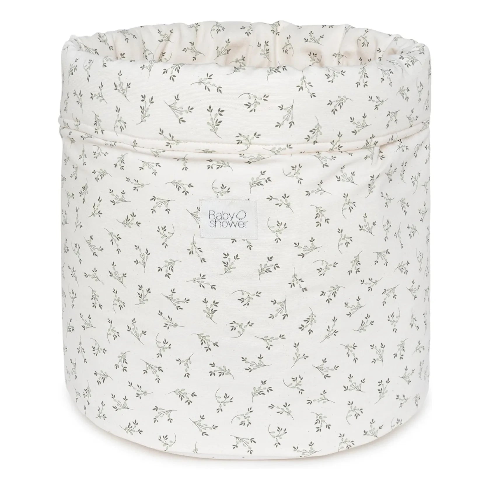 Babyshower - Olive Bloom toy storage basket | Ecru