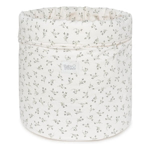 Babyshower - Olive Bloom toy storage basket | Ecru