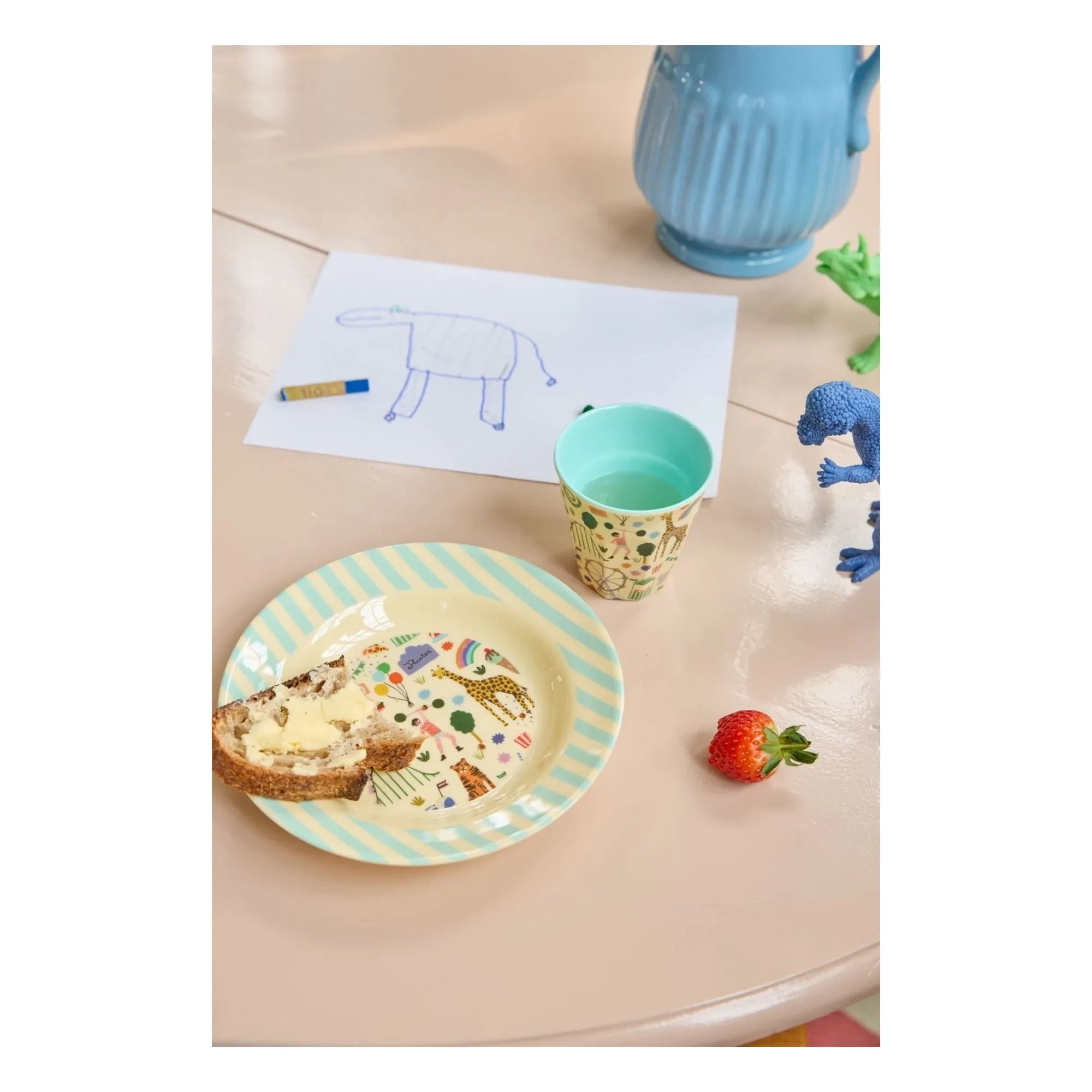 Rice - Fun Fair melamine soup plate | Blue