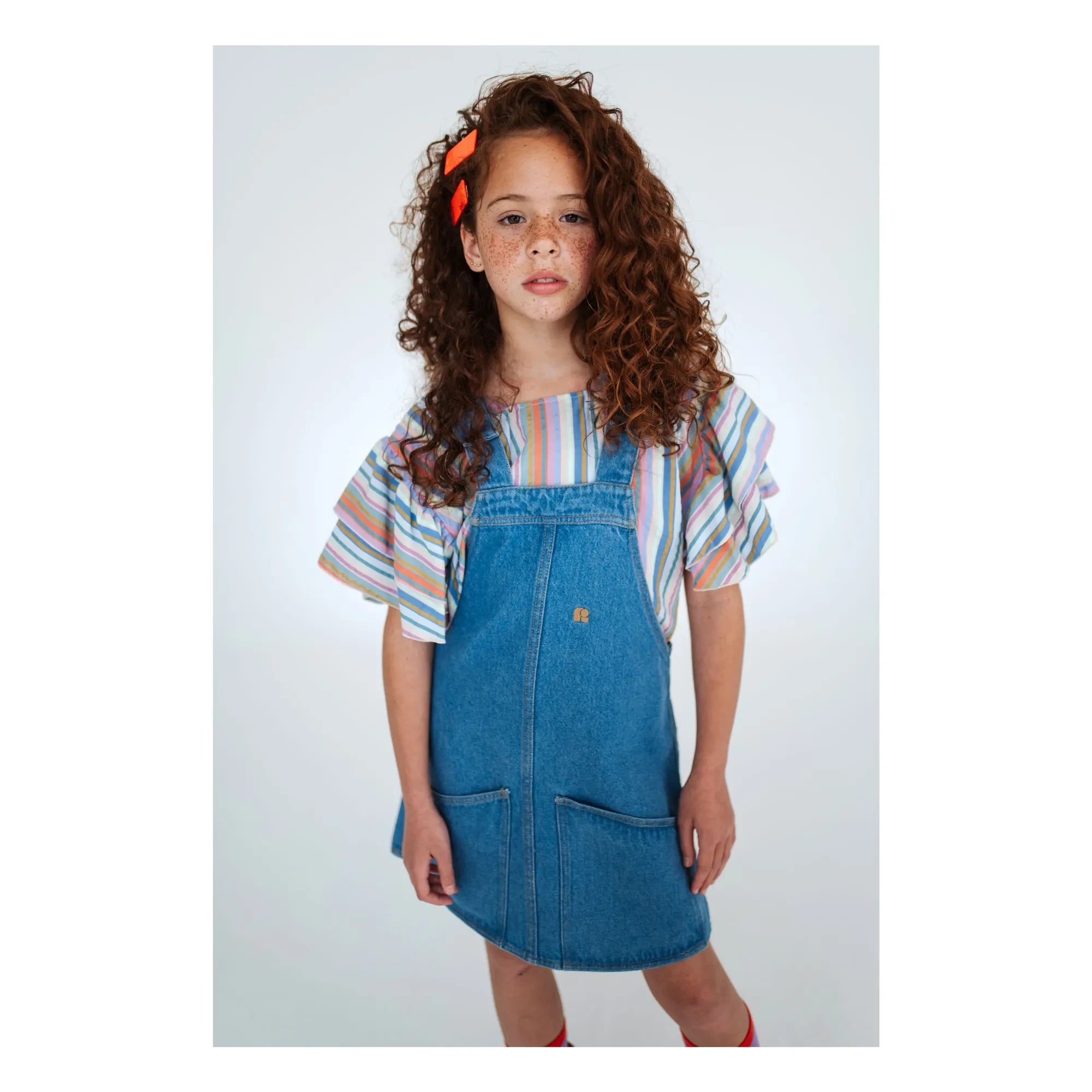 Repose AMS - Organic Cotton Overalls Dress | Denim Blue