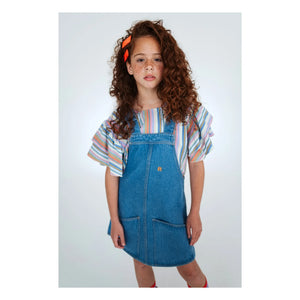 Repose AMS - Organic Cotton Overalls Dress | Denim Blue