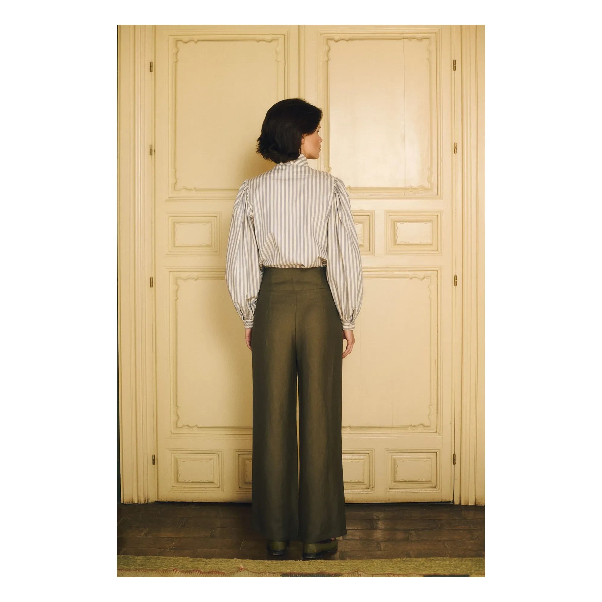 Maria de la Orden - Fairytale Striped Cotton Blouse | Blue