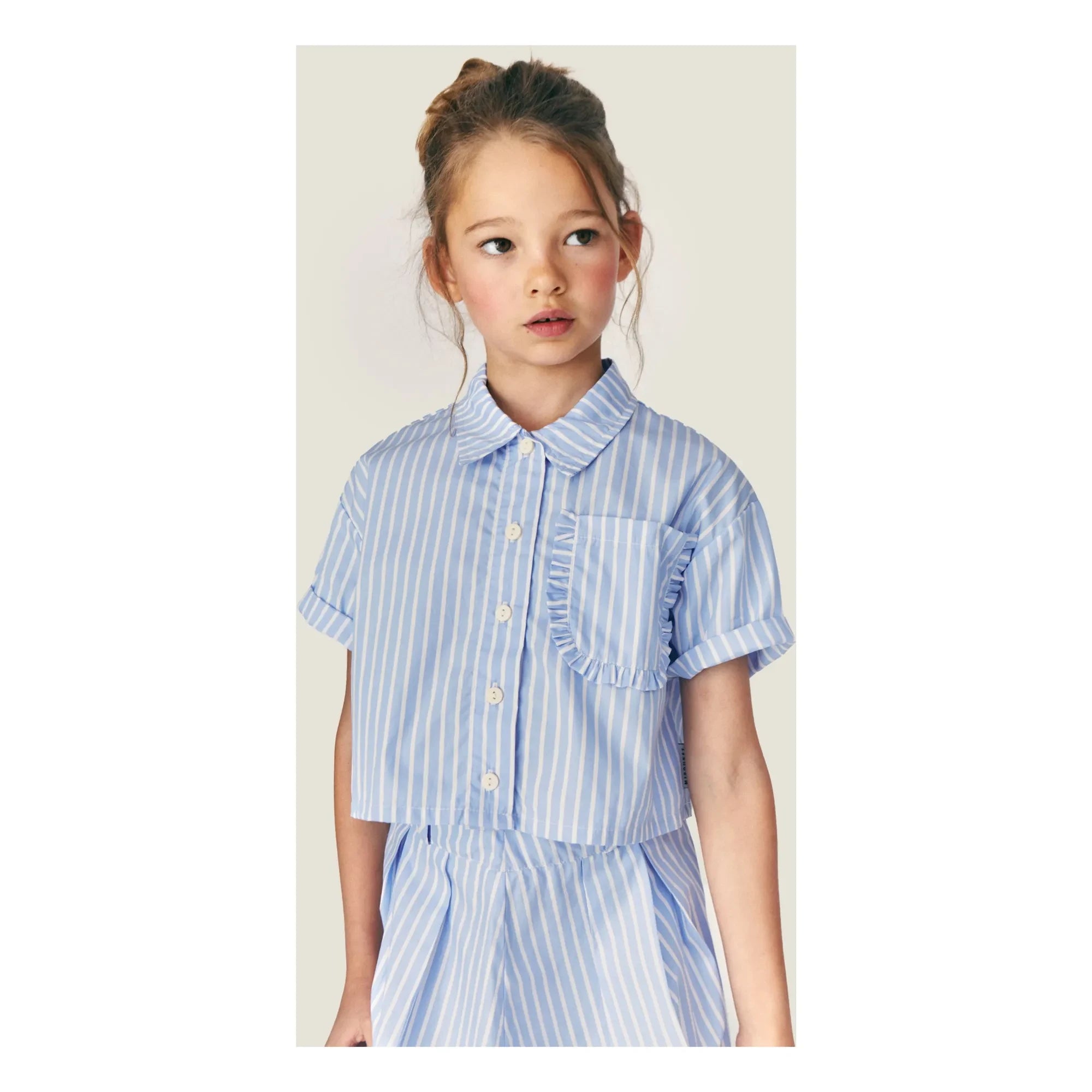 Mipounet - Sia Striped Short Shirt | Light Blue