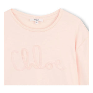 Chloé - Logo T-Shirt Made of Organic Cotton | Peach