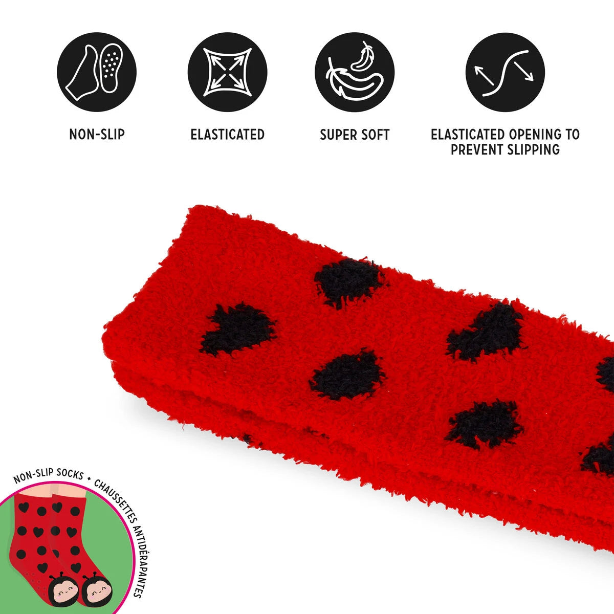 Legami - Non-Slip Ladybug Socks Adults - A Perfect Match!