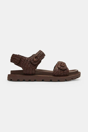 Coach Kadın Düz Taban Deri Brynn Raffia Sandal