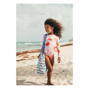 Pepita & Me - Sun Crustaceans Long Sleeve Swimsuit | Light Pink