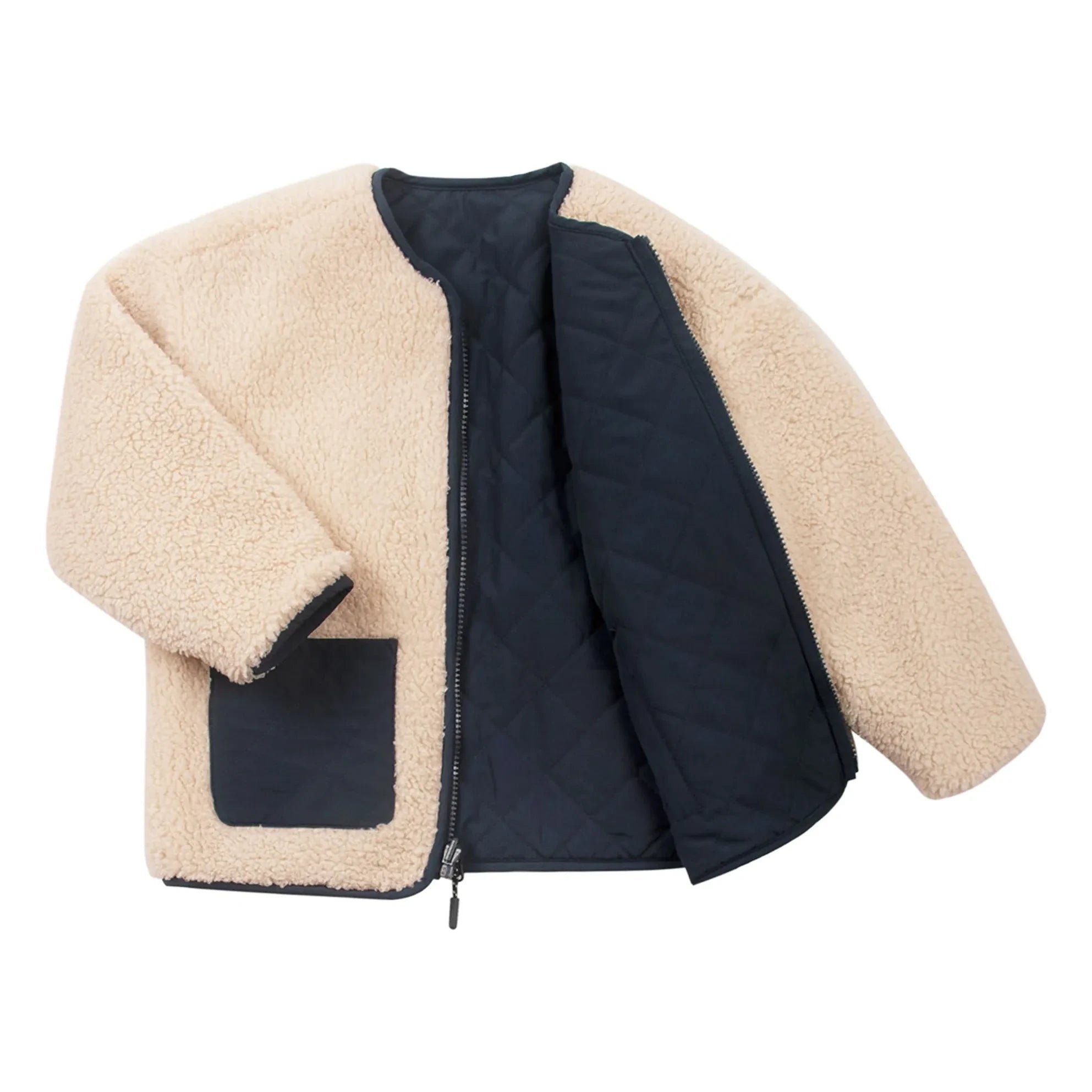 Gosoaky - Sleeping Lion Reversible Sherpa Jacket | Beige
