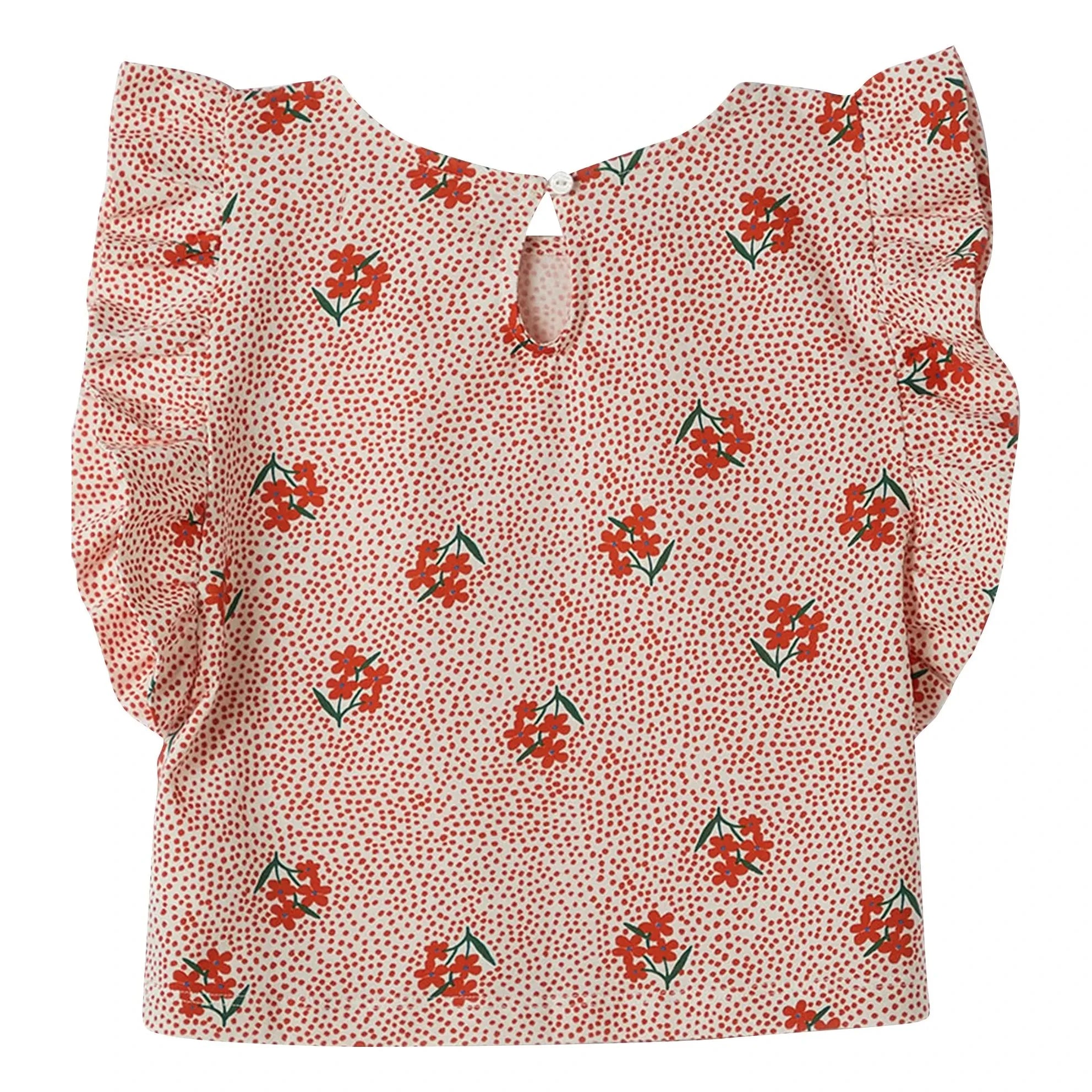 Fabula - Ruffled Sleeve Blouse | Red