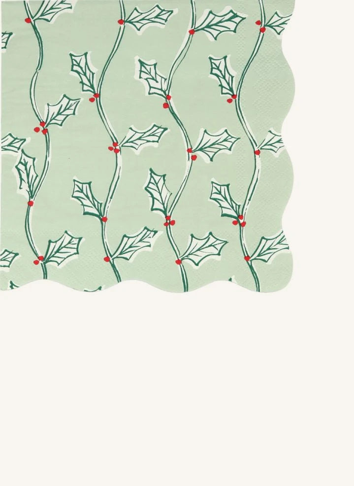 Meri Meri - Large Block Printed Christmas Napkins - Set of 16