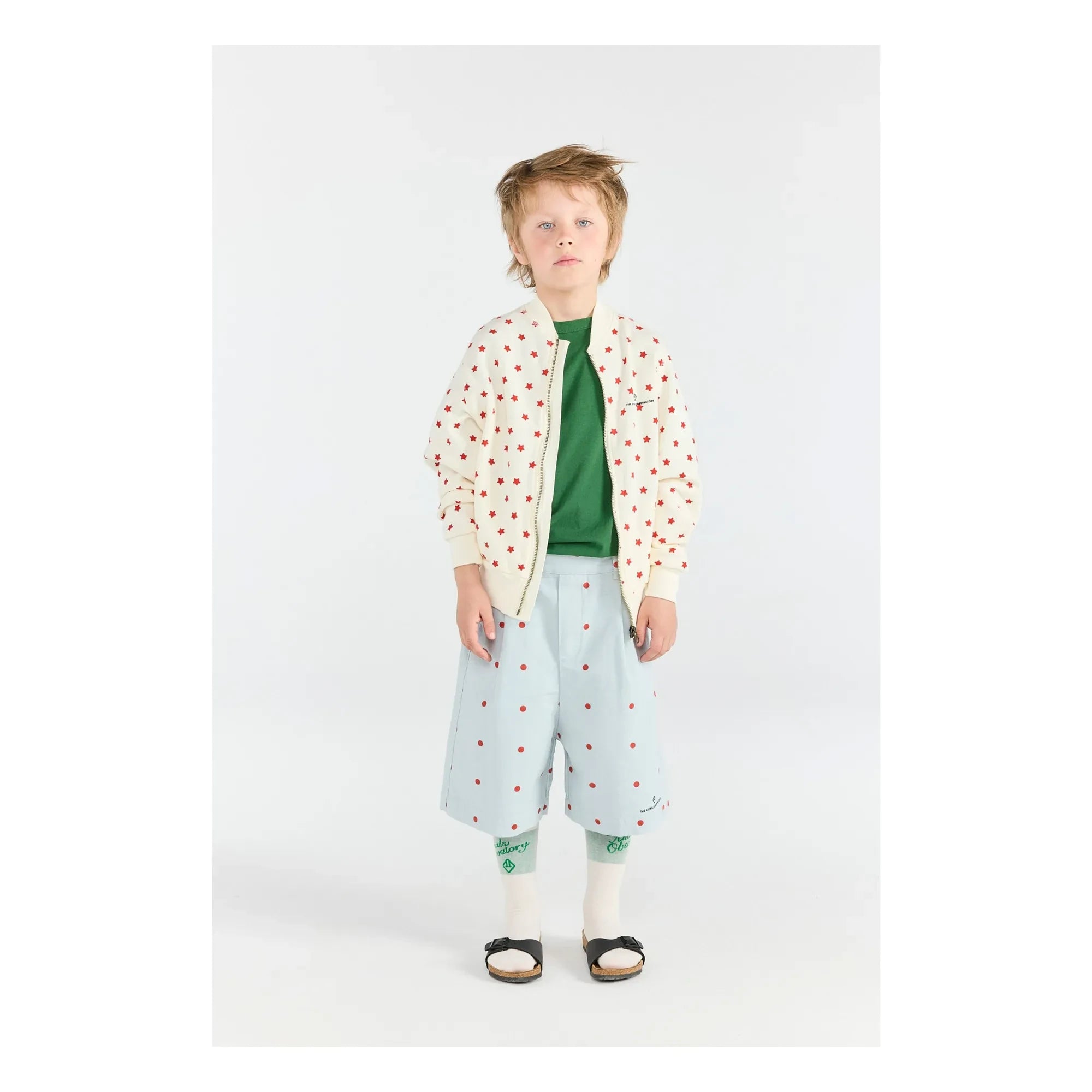 The Animals Observatory - Zebra Stars Zip-up Jacket | White