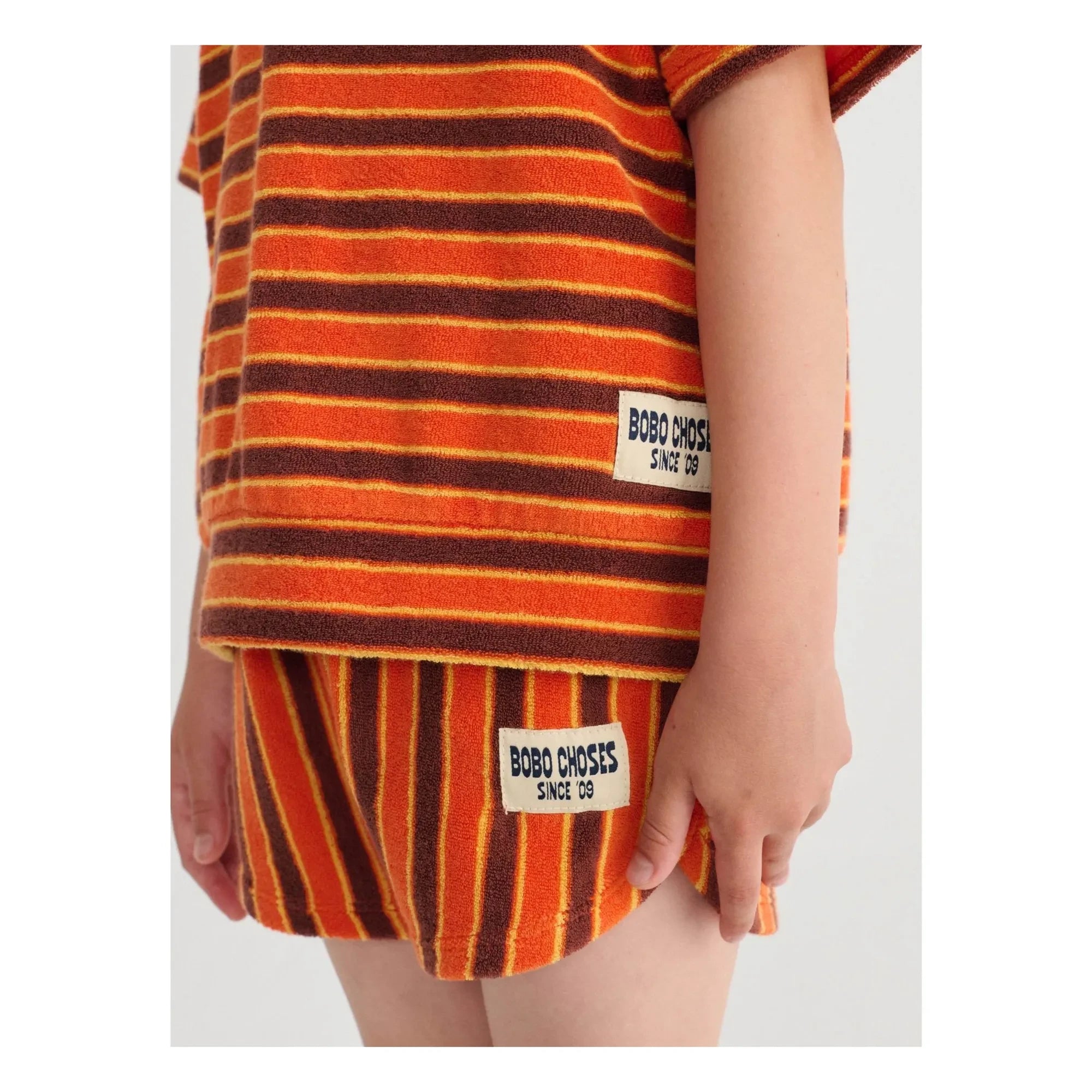 Bobo Choses - Striped Towel Shorts | Orange
