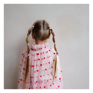 Mimi & Lula - 8-piece Mini Heart Chouchou Set | Pink