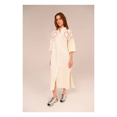 Sacrécoeur - Lou Pivoine Embroidered Cotton Voile Dress | White