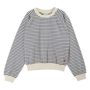 Emile et Ida - Striped Organic Cotton Sweatshirt | Navy Blue