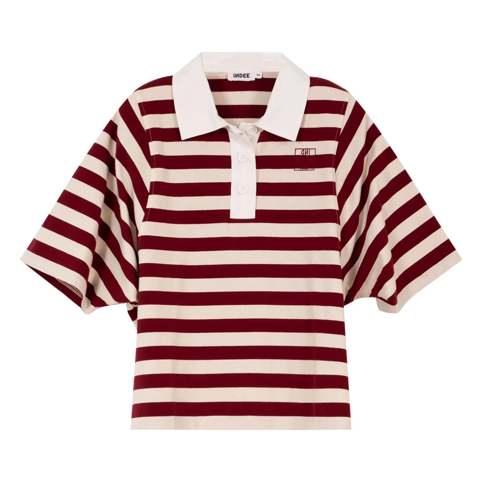 Indee - Striped polo T-shirt | Burgundy