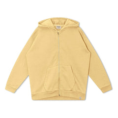 Matona - Organic cotton hooded zip-up sweatshirt | Pale yellow