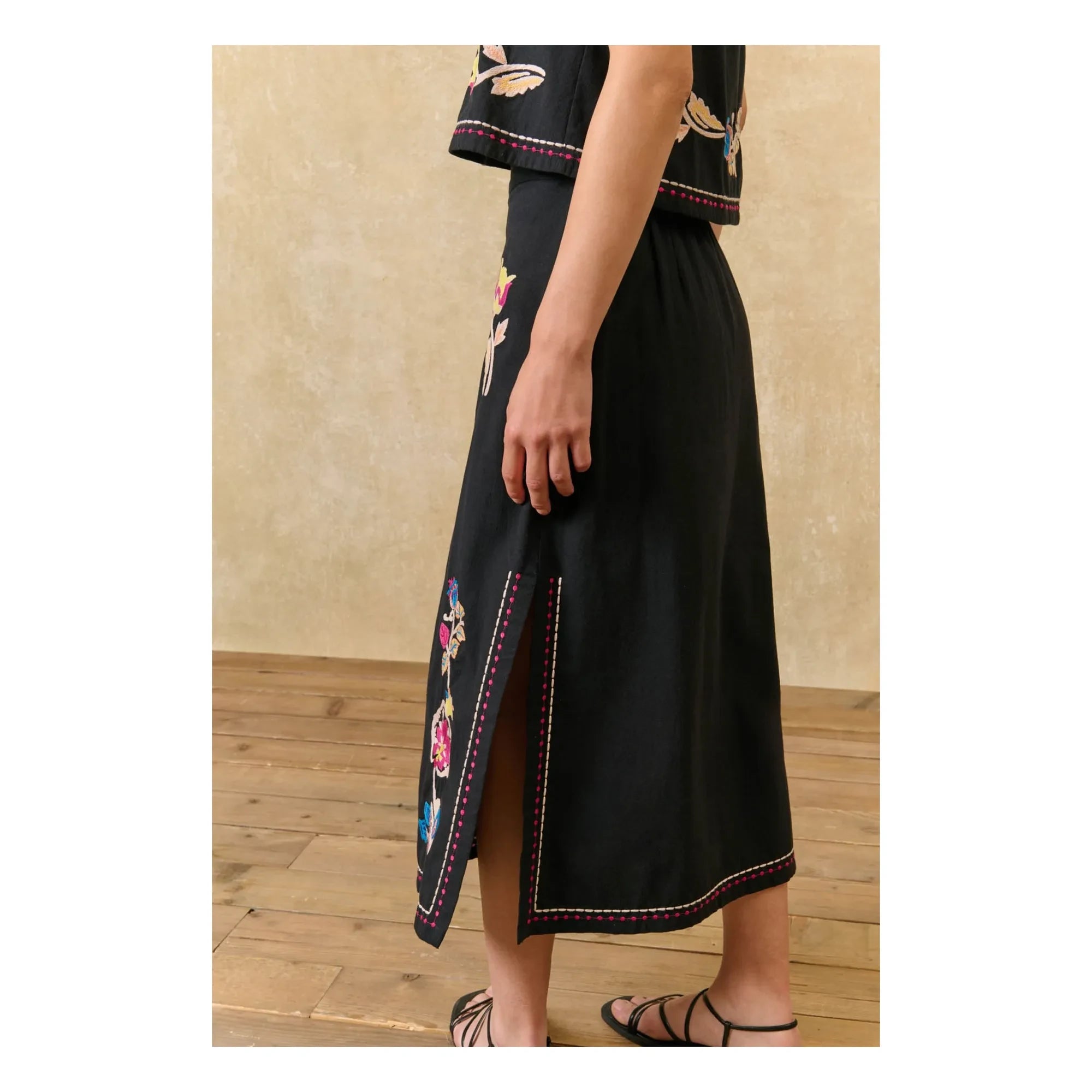 Louise Misha - Amarante Organic Cotton Skirt | Black