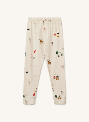Liewood - Wilhelm Christmas Pijama Seti Organik Pamuk | Ekru