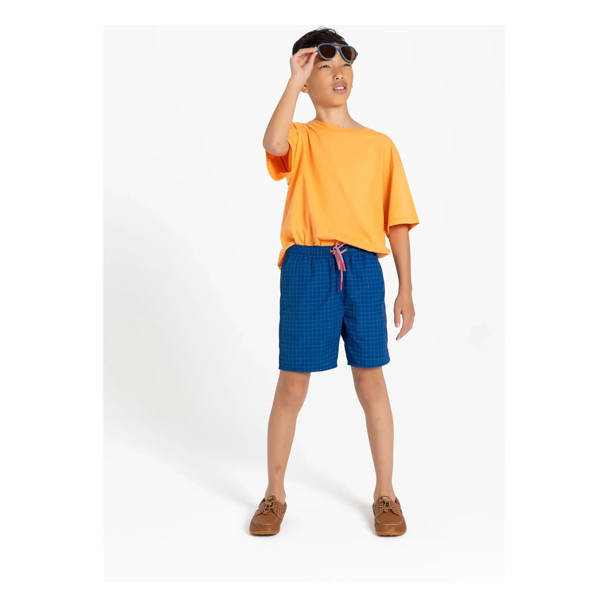Smallable Kid - Archie Checkered Swim Shorts | Blue