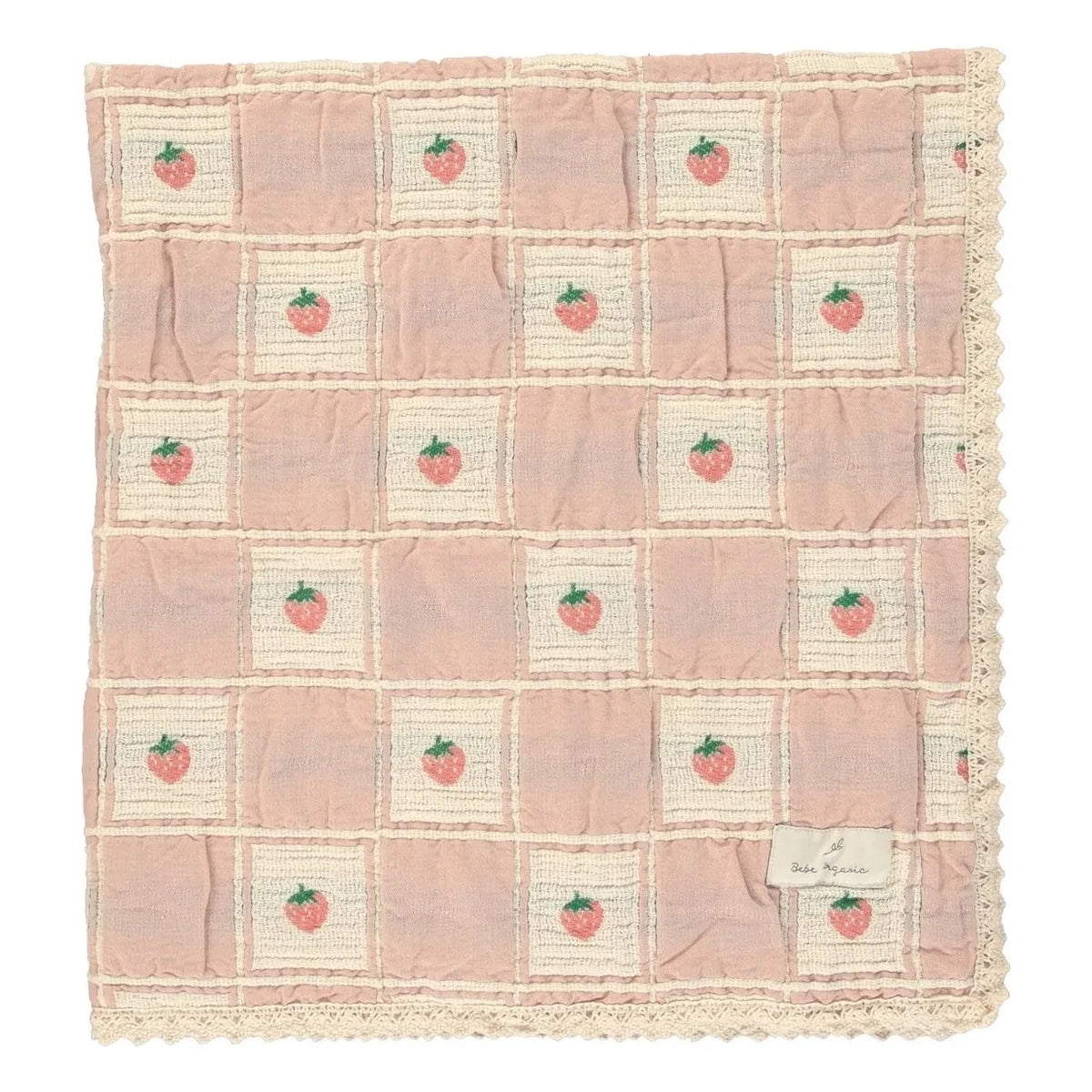 Bebe Organic - Strawberry Organic Cotton Blanket | Peach
