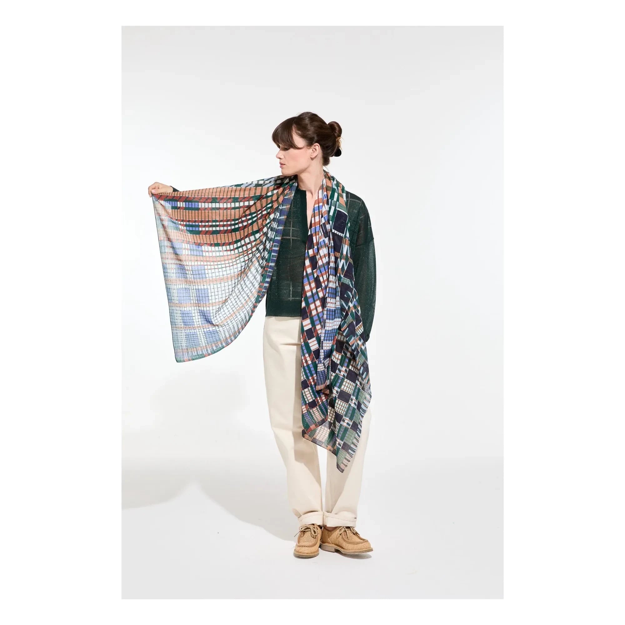 Mapoésie - Utopie Cotton Shawl | Blue