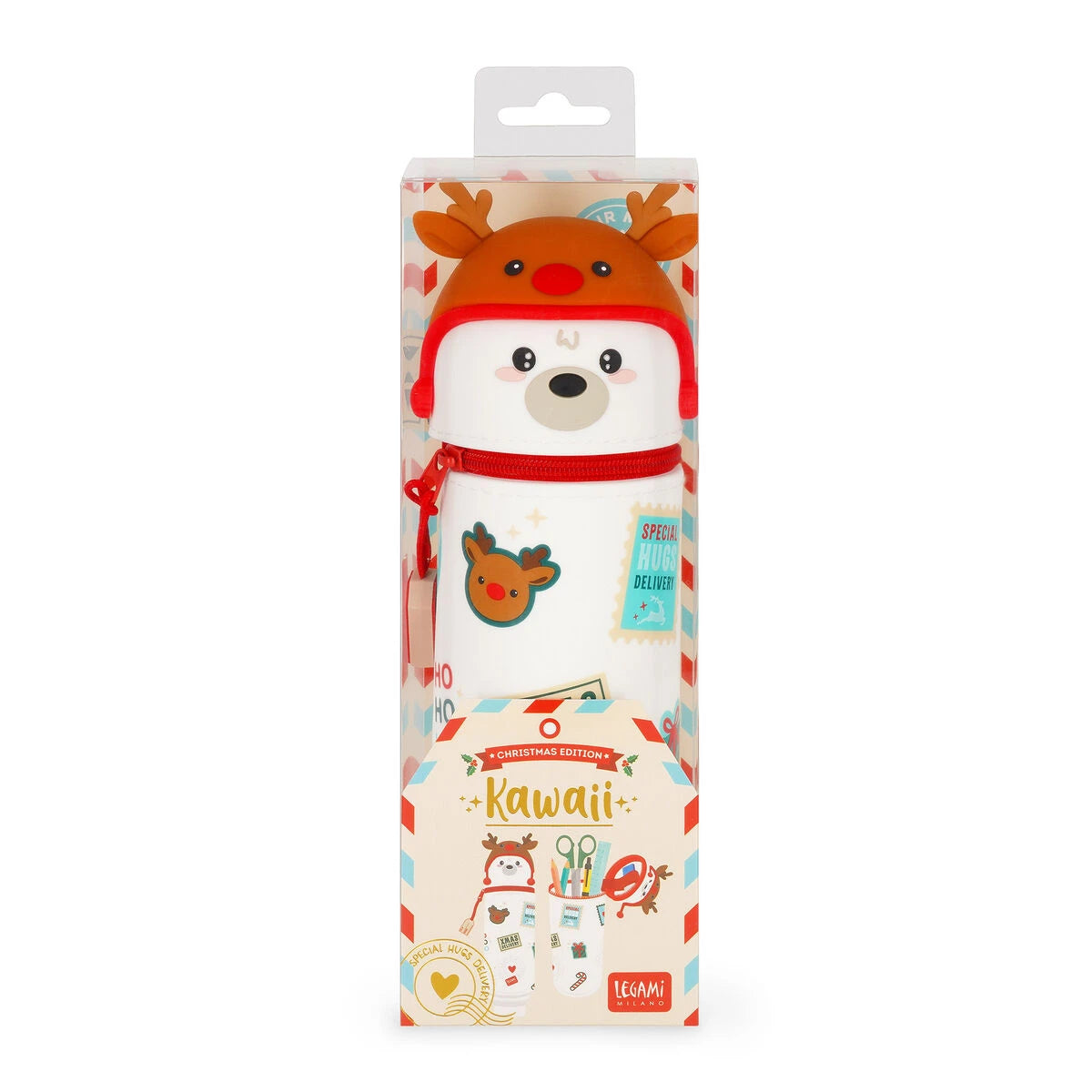 Legami - 2-in-1 Silicone Christmas Pencil Case Polar Bear - Kawaii