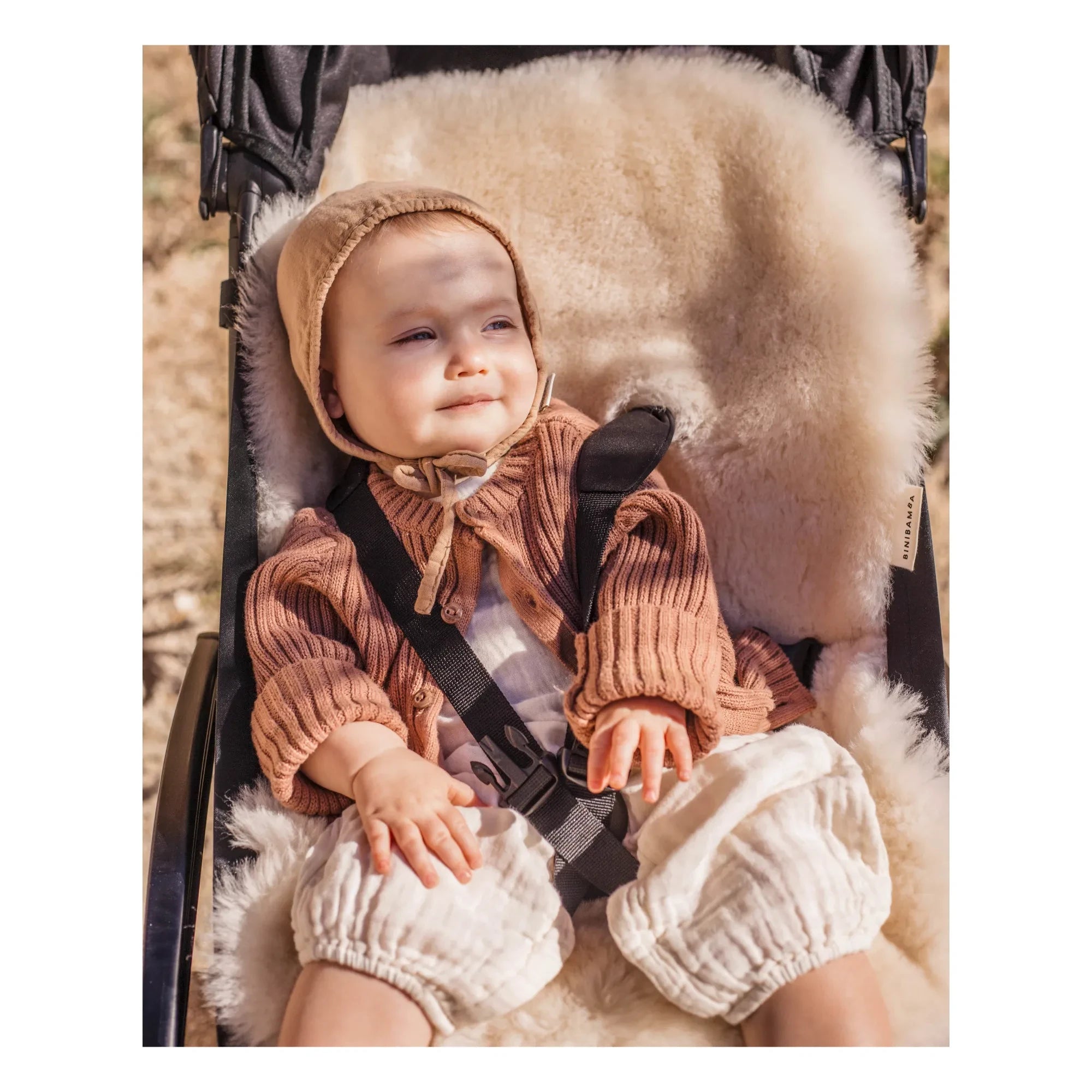 BINIBAMBA - Sheep Leather for Baby Stroller and Carrycot | 68x44 cm | Milk