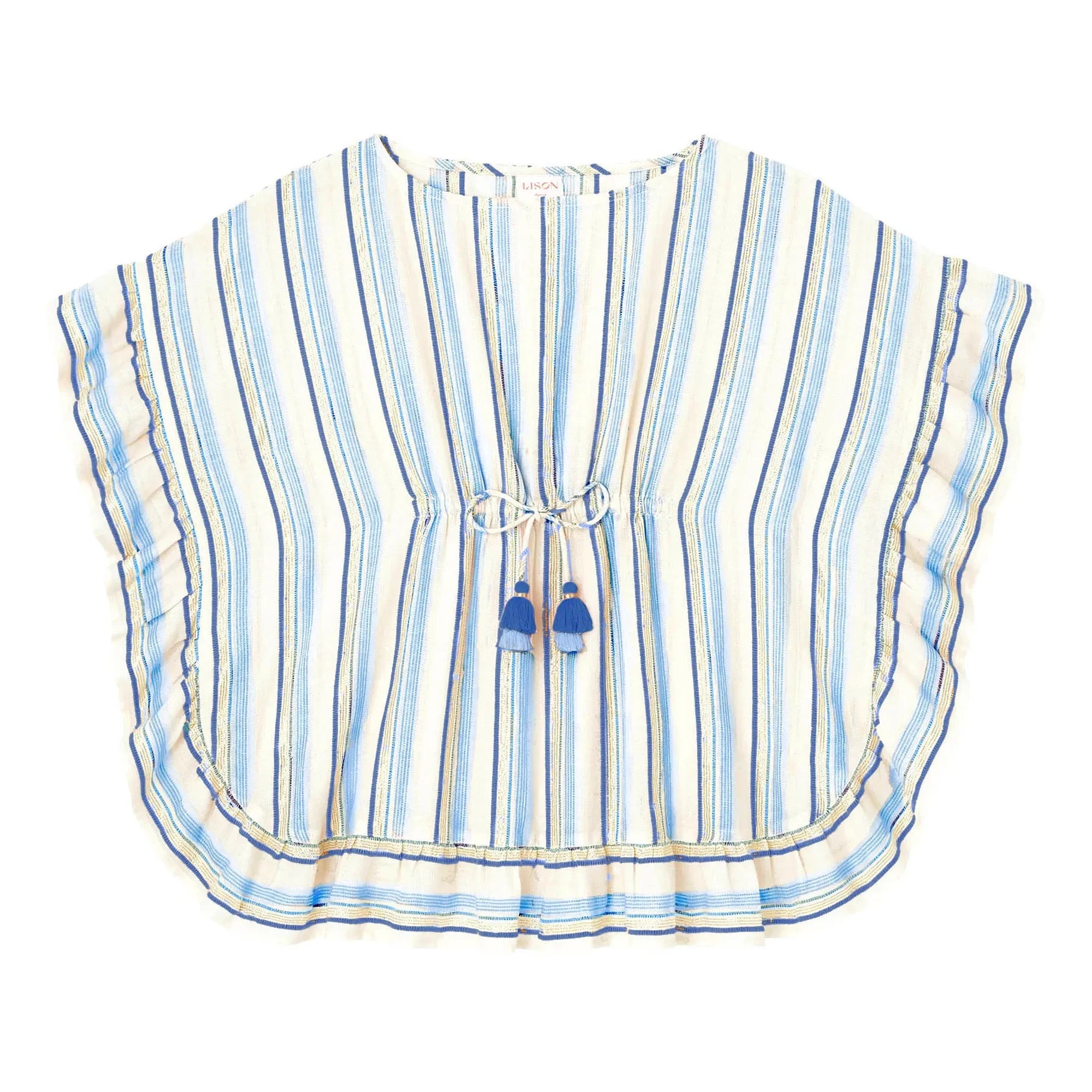 Lison Paris - Striped Metallic Kaftan | Beige