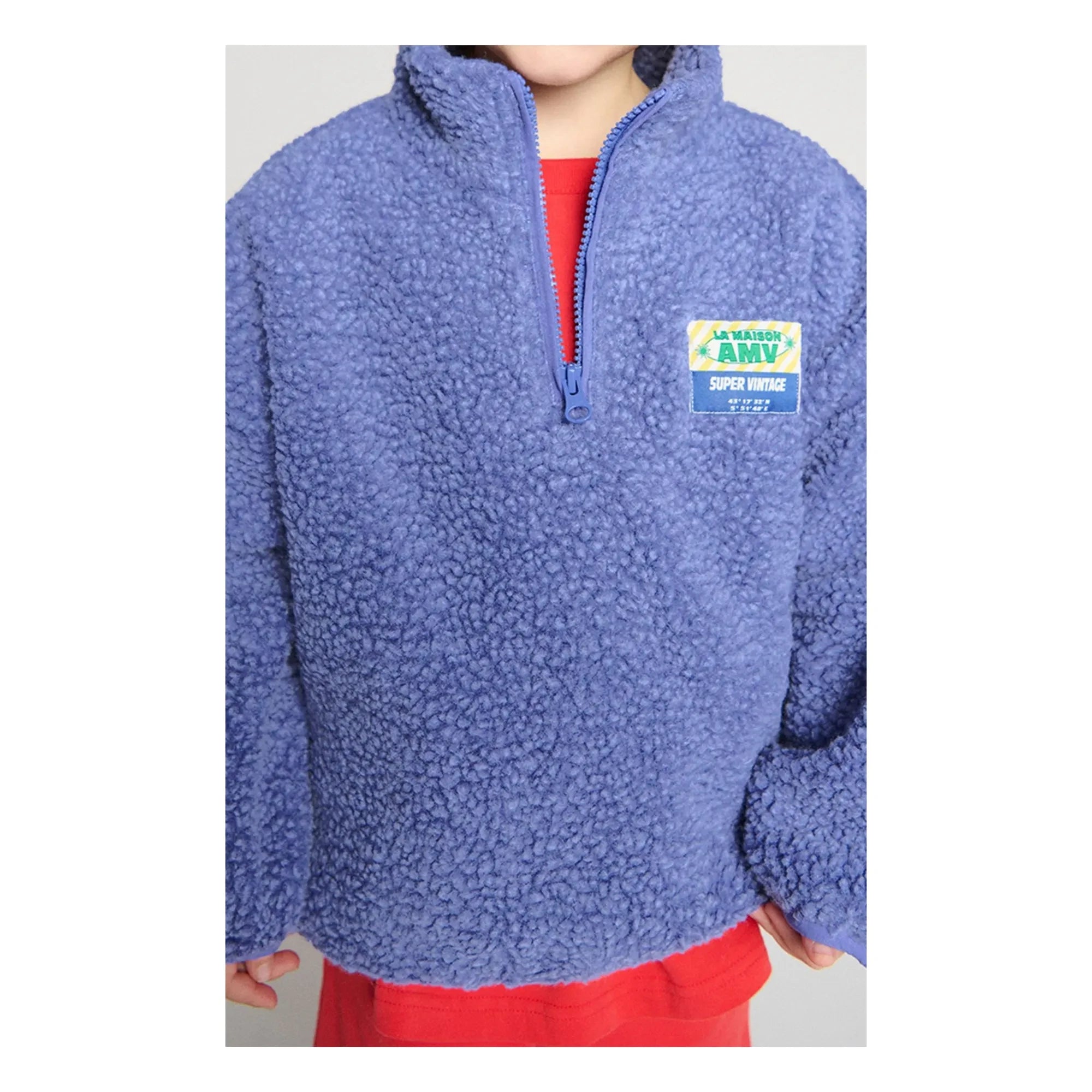 American Vintage - Hoktown Recycled Fiber Sherpa Half-Zip Sweatshirt | Purple