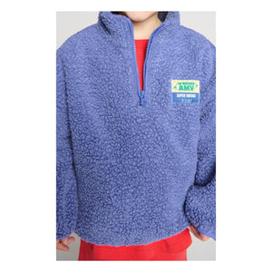 American Vintage - Hoktown Recycled Fiber Sherpa Half-Zip Sweatshirt | Purple
