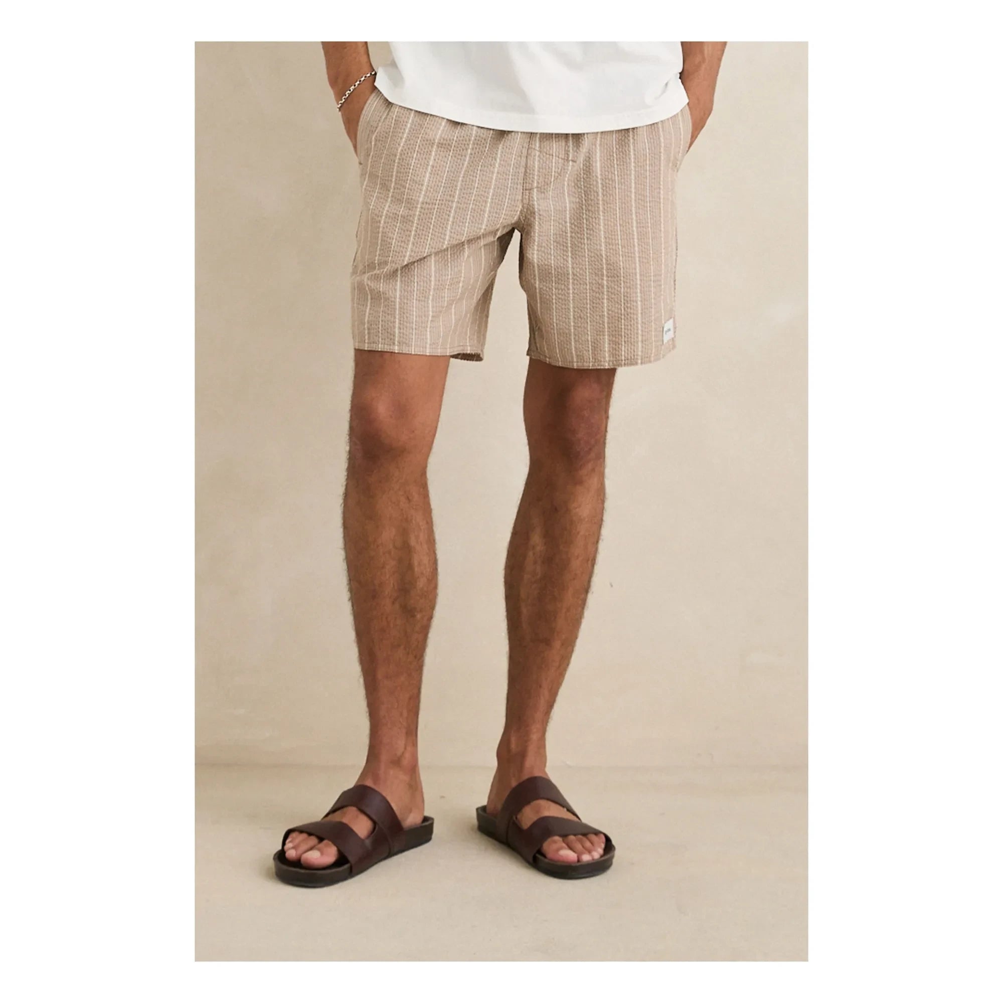 Rhythm - Striped Jam Shorts | Dark Beige