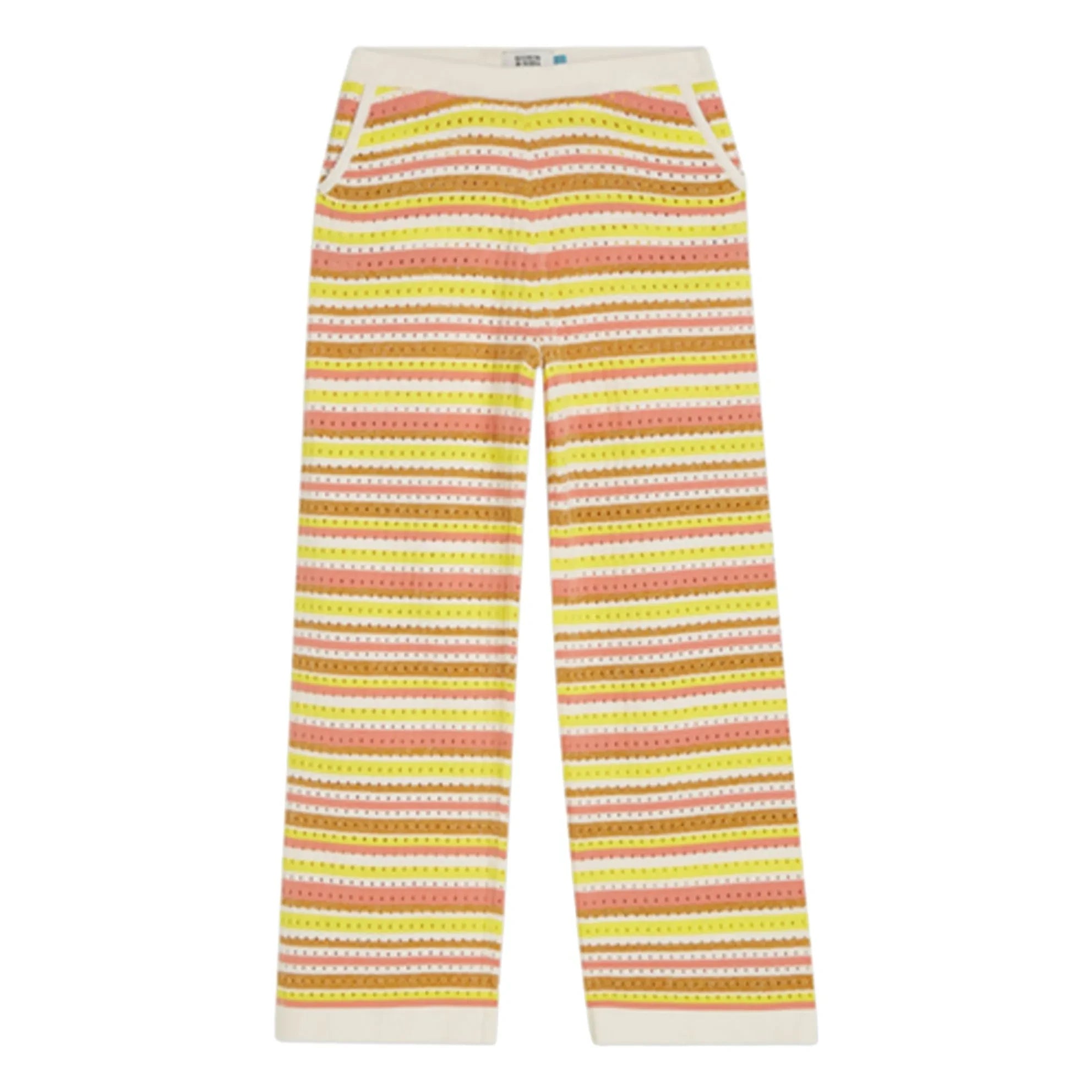 Scotch & Soda - Lurex Mesh Striped Pants | Yellow